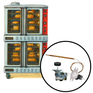 Food warming equipment thermostats