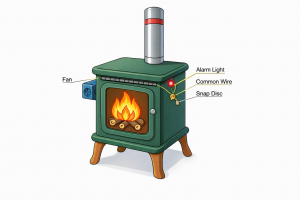 wood stove temperature switch